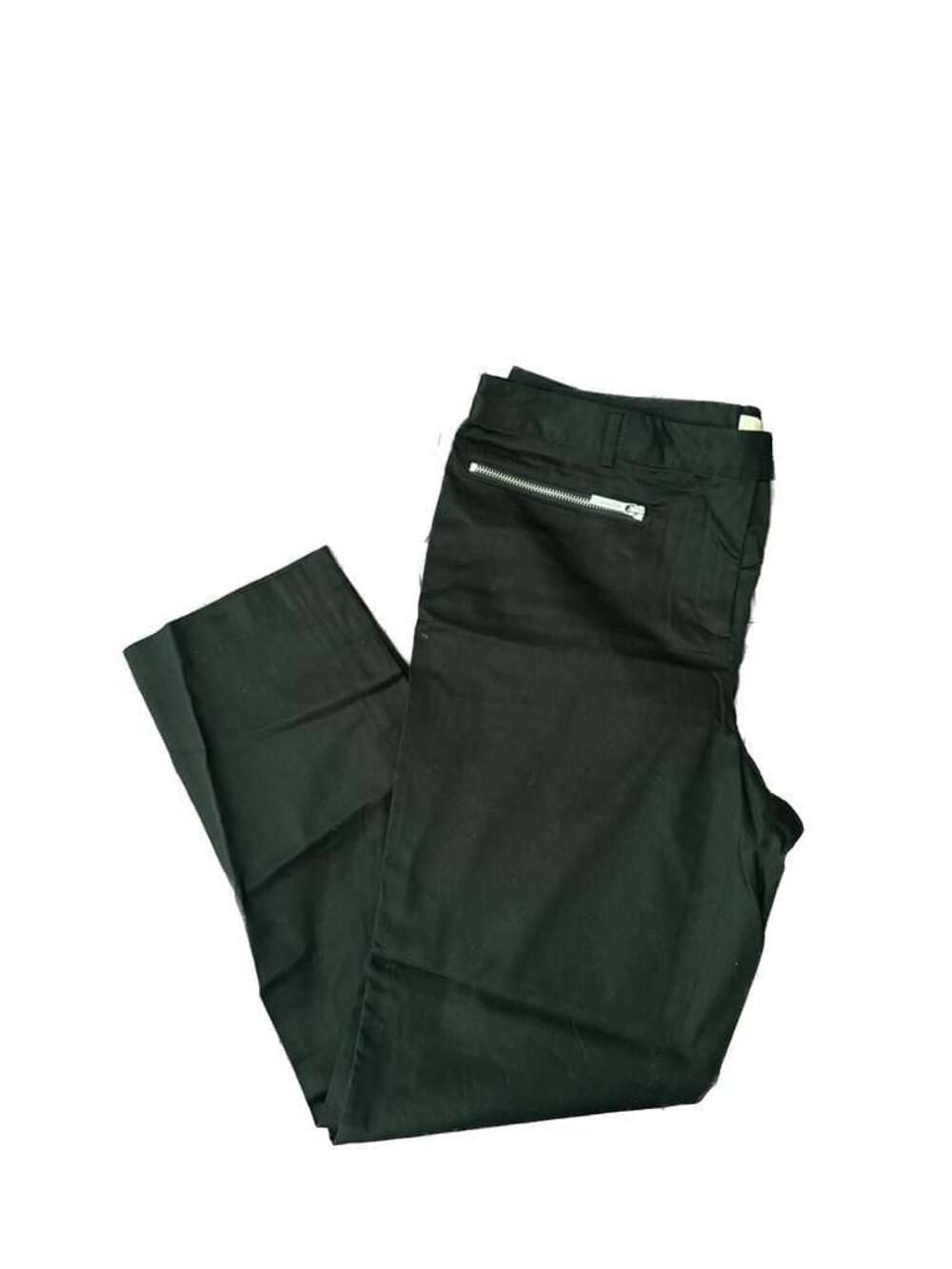 MICHAEL Michael Kors Black Cotton-Stretch Ankle Pants with Zip Pocket Size 12